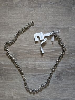 Calvin Klein Silver Tone Chain-Link Keychain